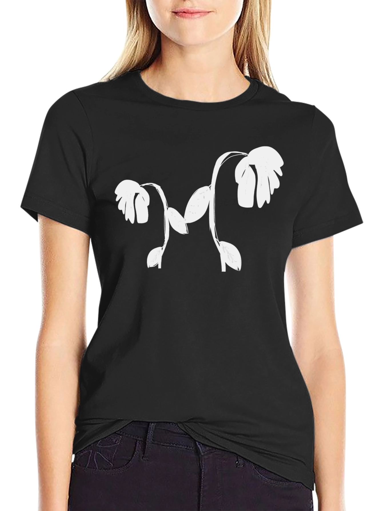 Floral Graphic Black T-Shirt