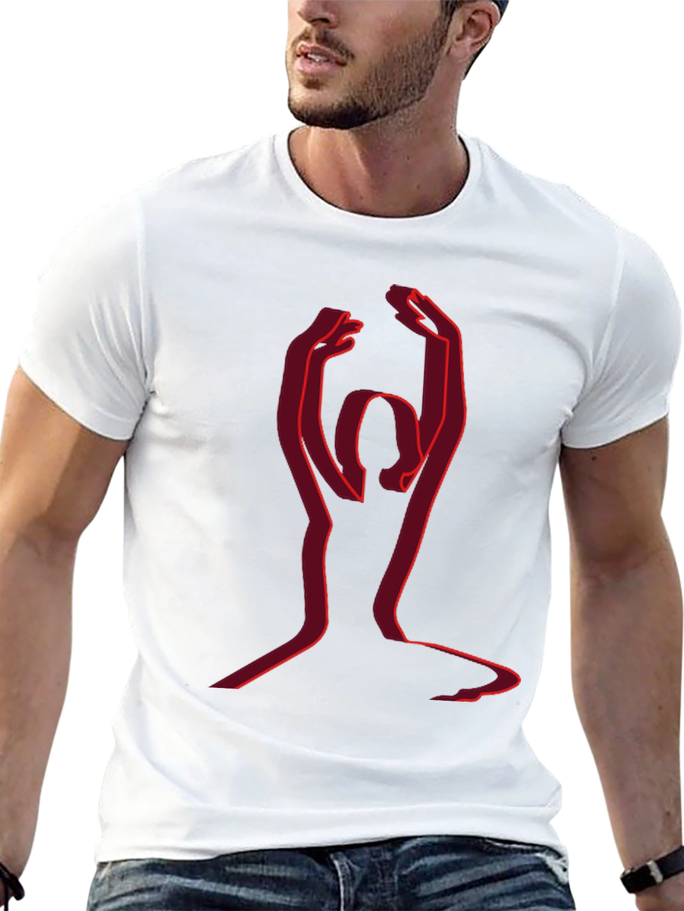 Yoga Silhouette Graphic Tee - Black