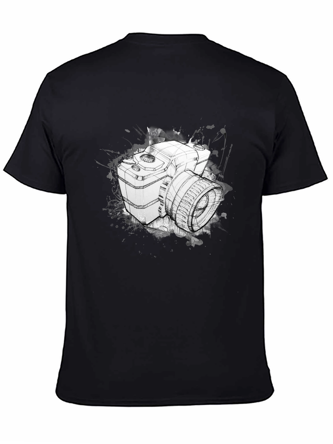Camera Sketch Graphic Tee - Black