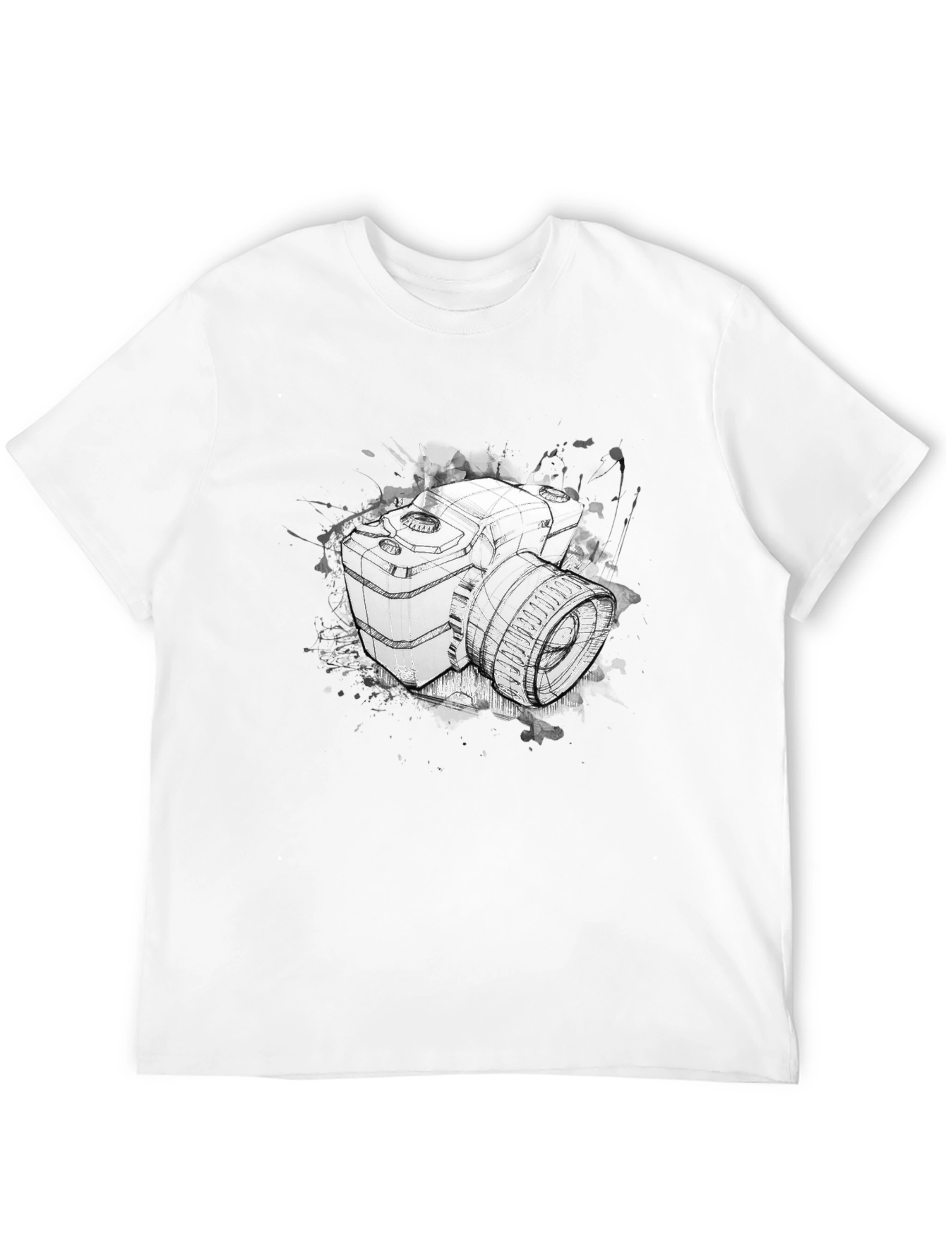 Camera Sketch Graphic Tee - Black