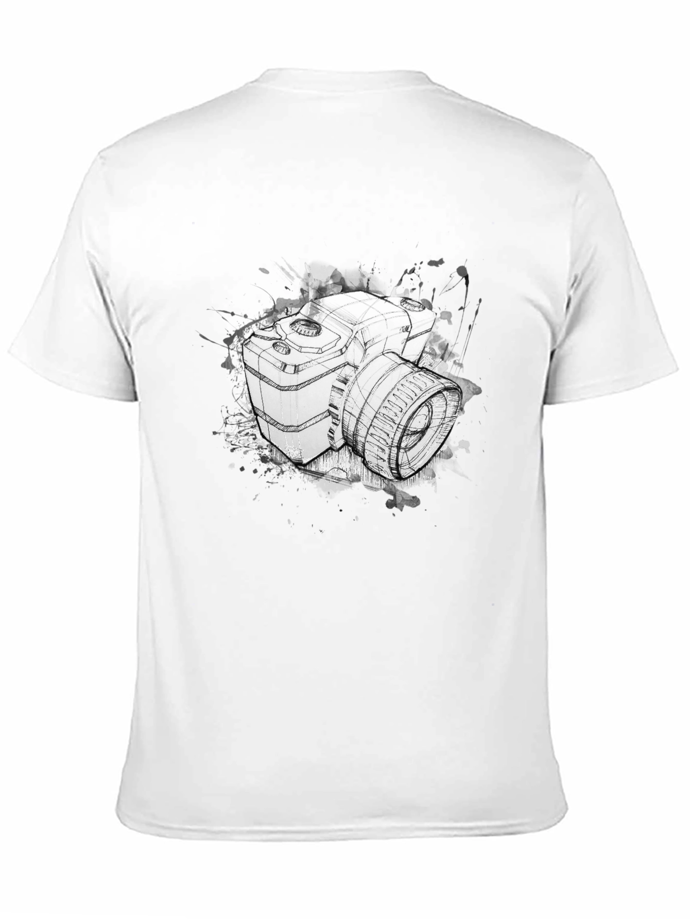 Camera Sketch Graphic Tee - Black