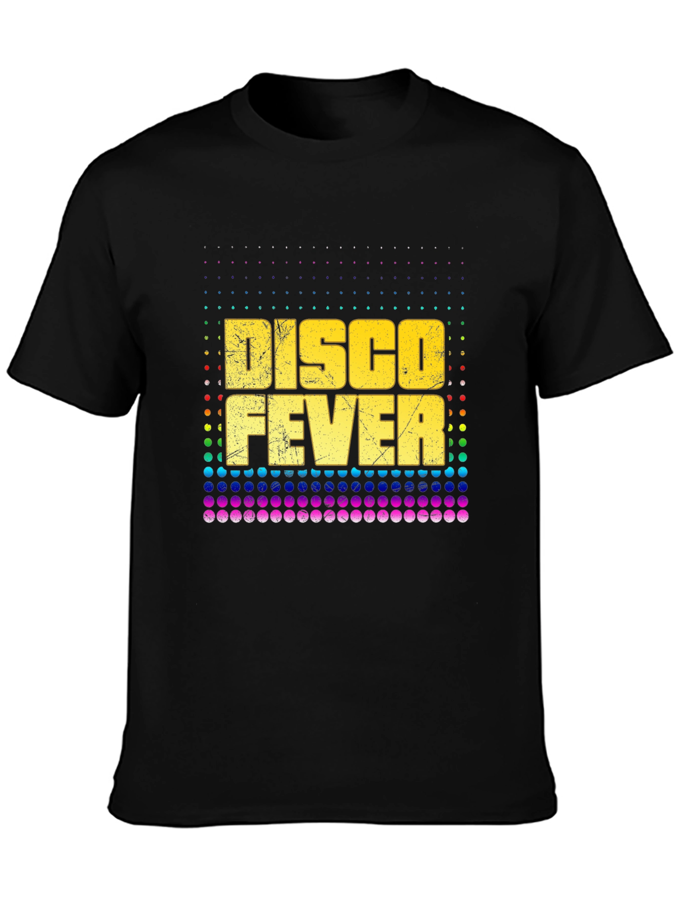 Retro Disco Fever Graphic Tee - Black