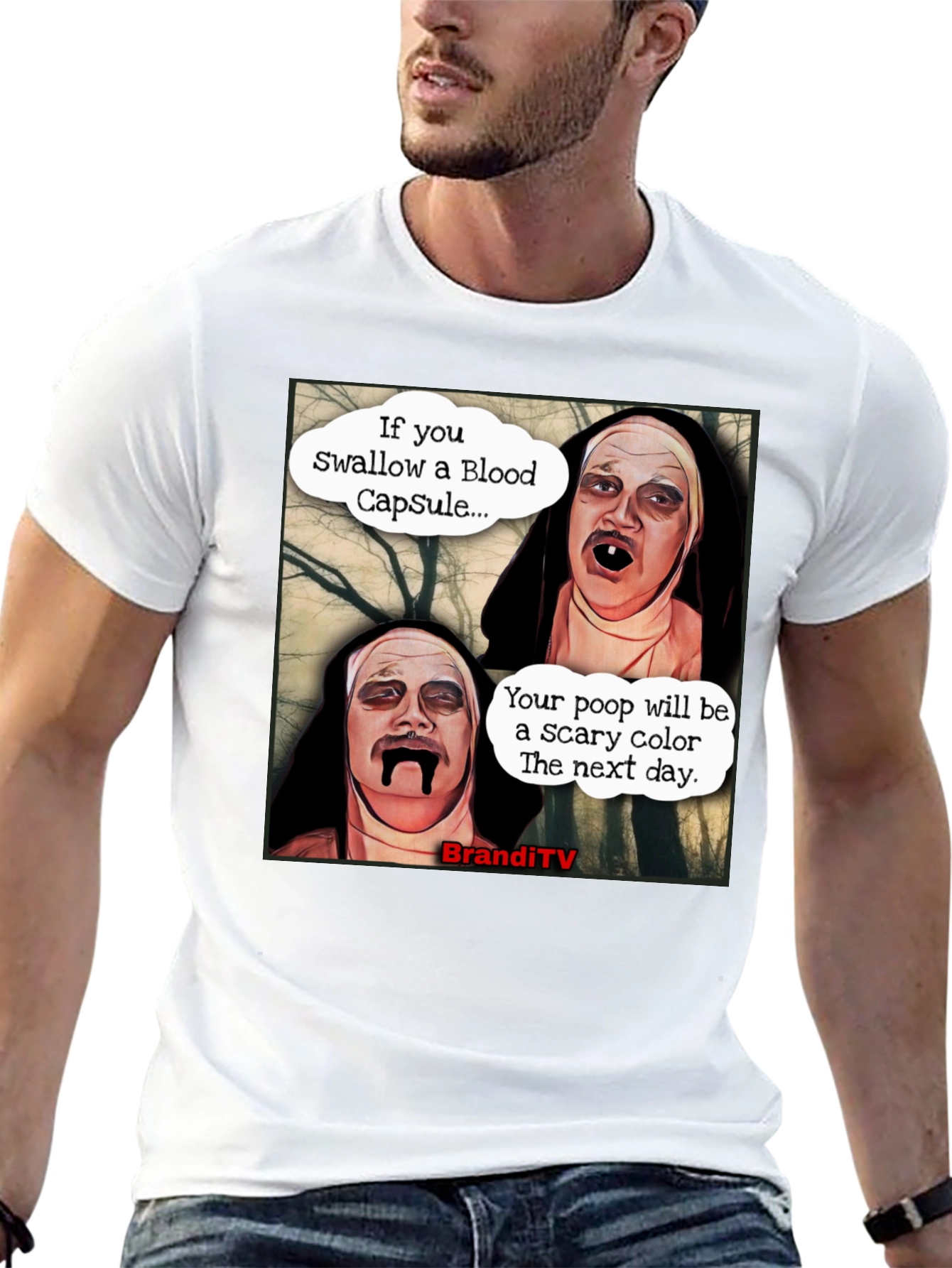 Scary Nun Blood Capsule T-Shirt