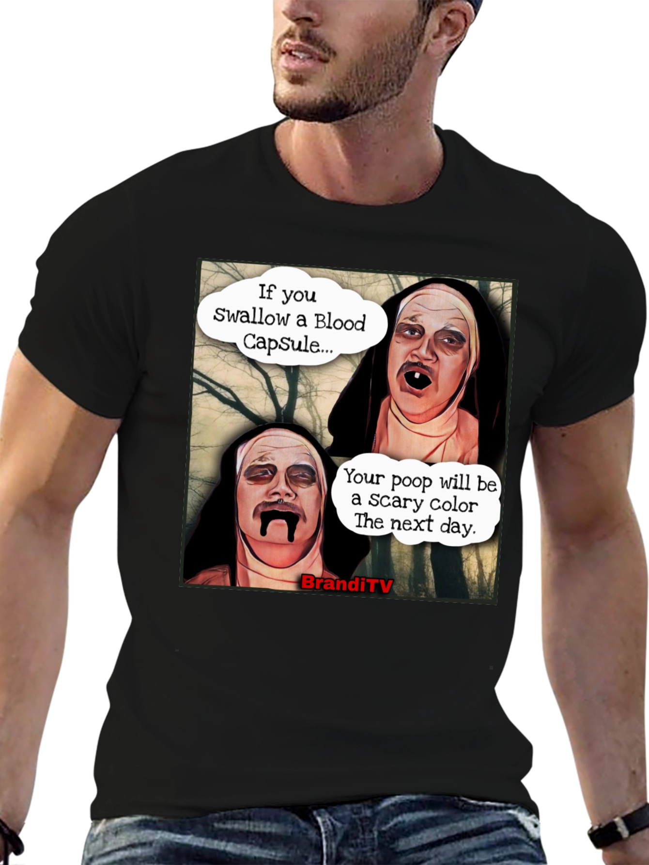 Scary Nun Blood Capsule T-Shirt