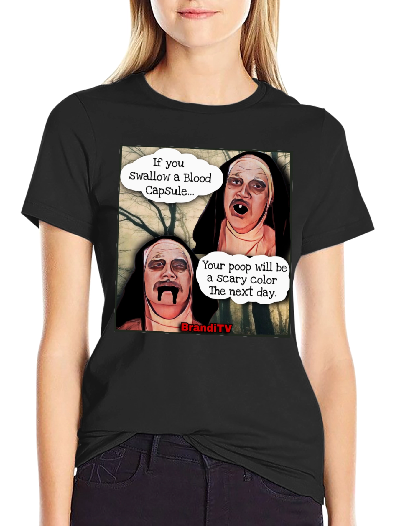 Scary Nun Blood Capsule T-Shirt