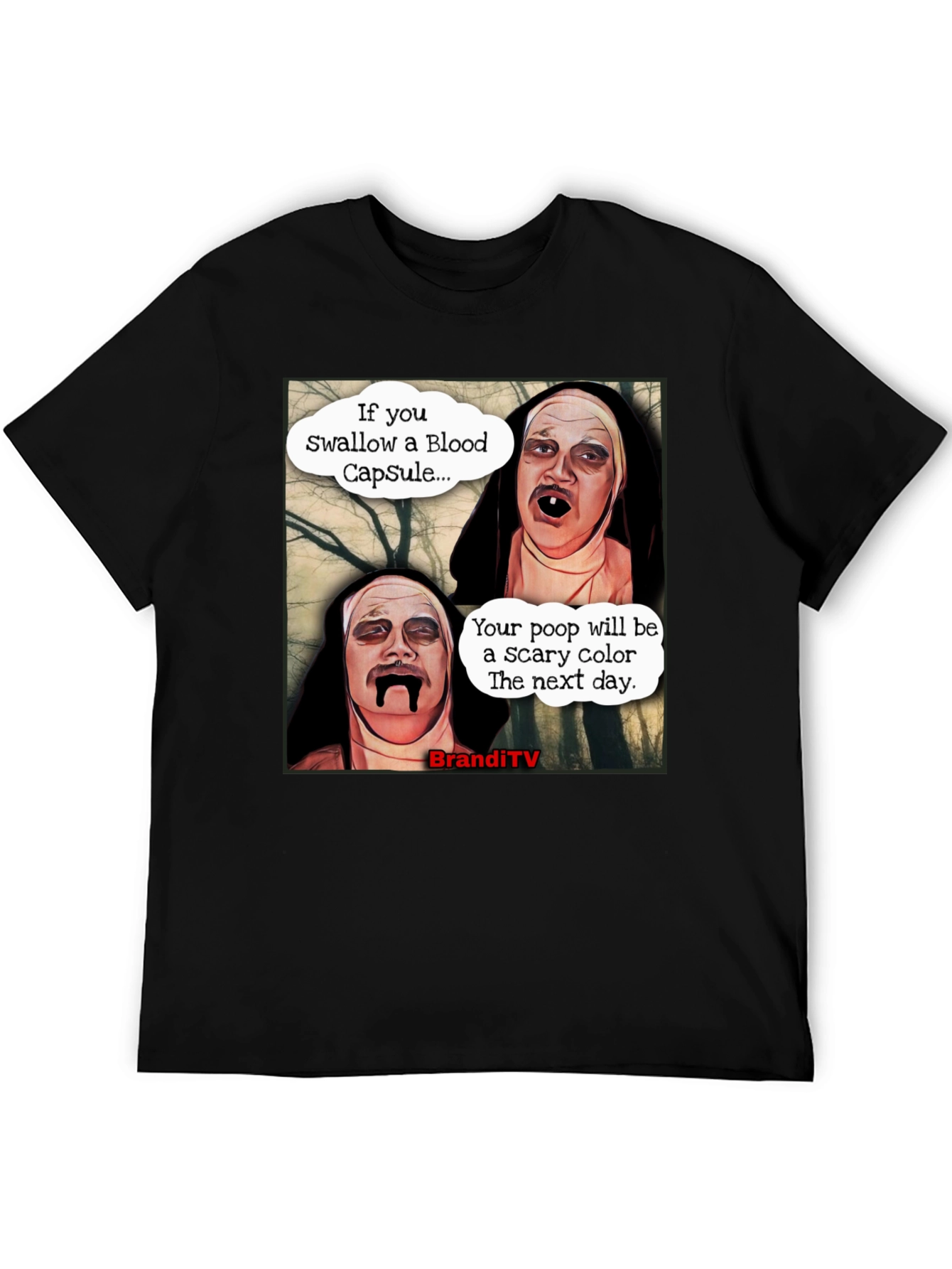 Scary Nun Blood Capsule T-Shirt