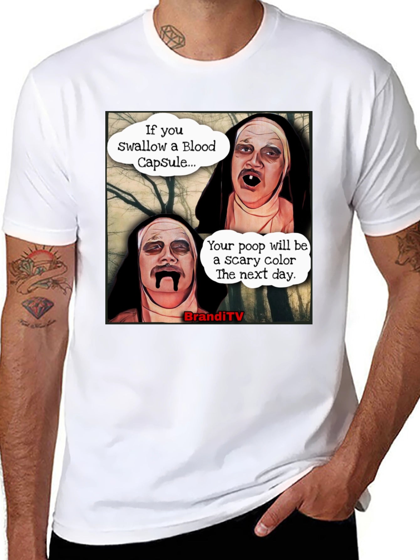 Scary Nun Blood Capsule T-Shirt