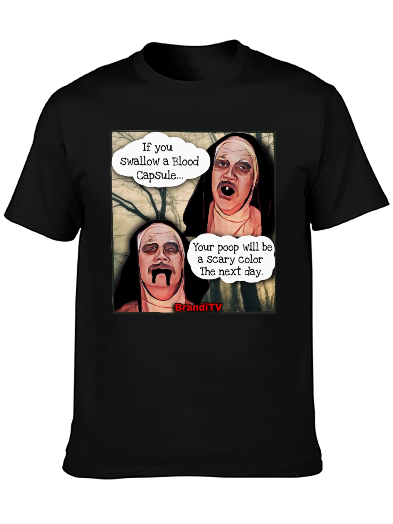 Scary Nun Blood Capsule T-Shirt