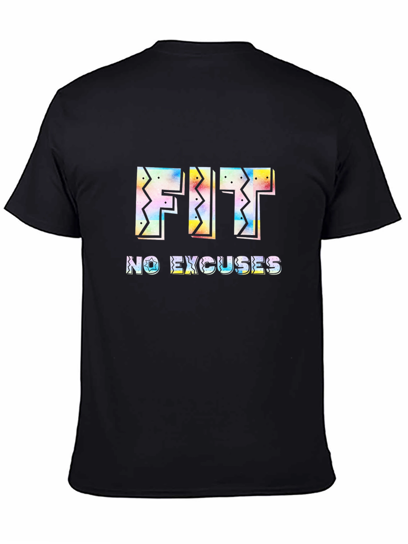 Fit No Excuses Black Graphic T-Shirt