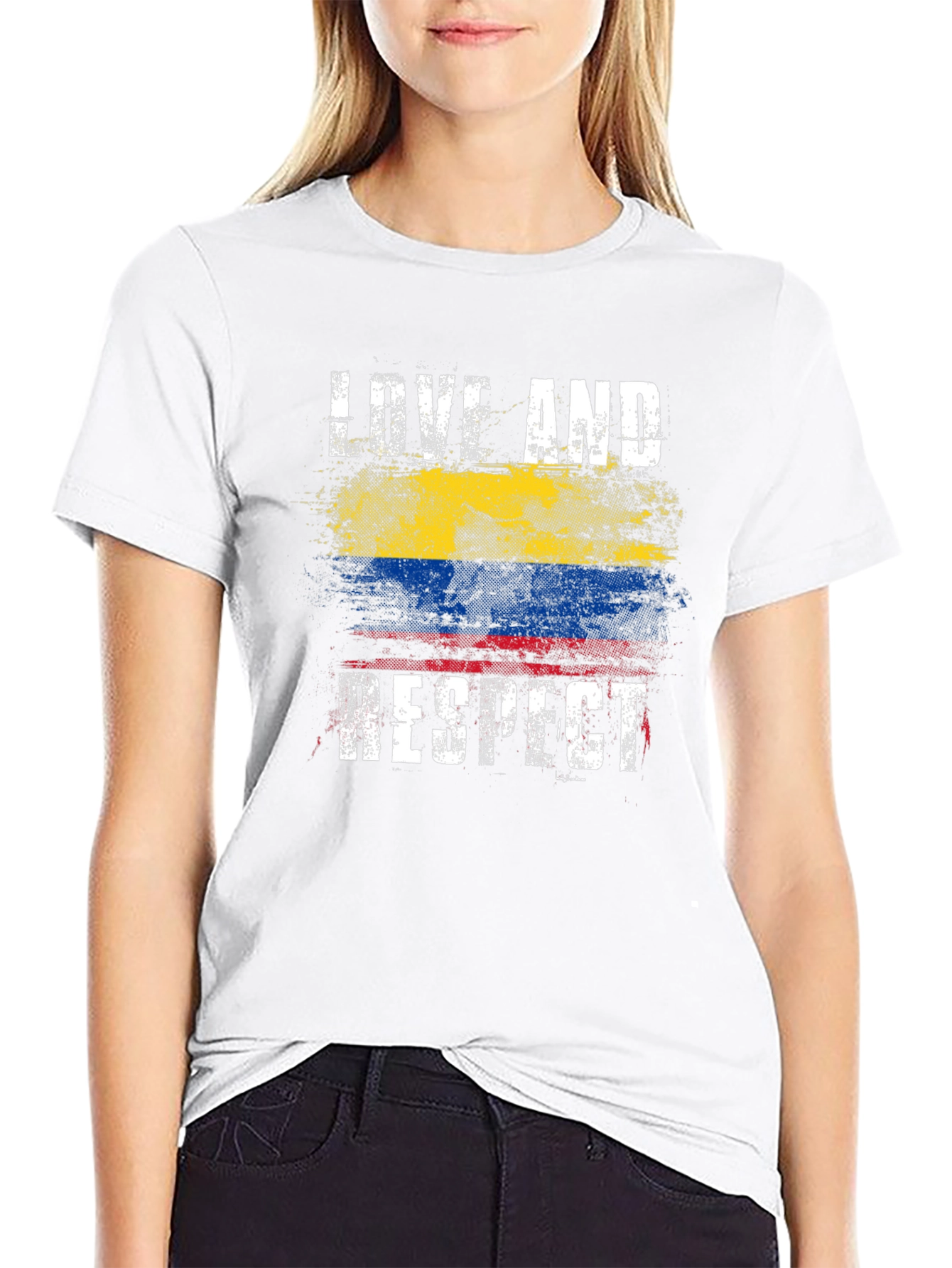 Love and Respect Colombia Flag T-Shirt