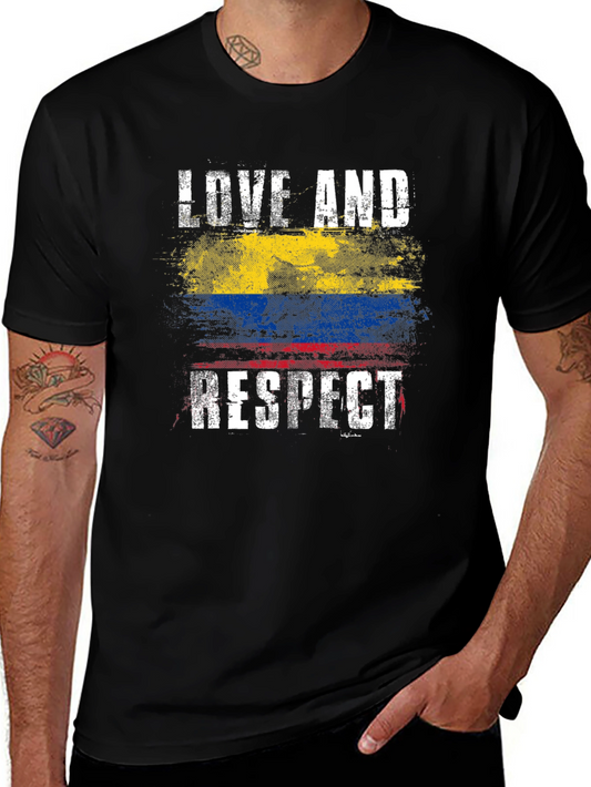 Love and Respect Colombia Flag T-Shirt