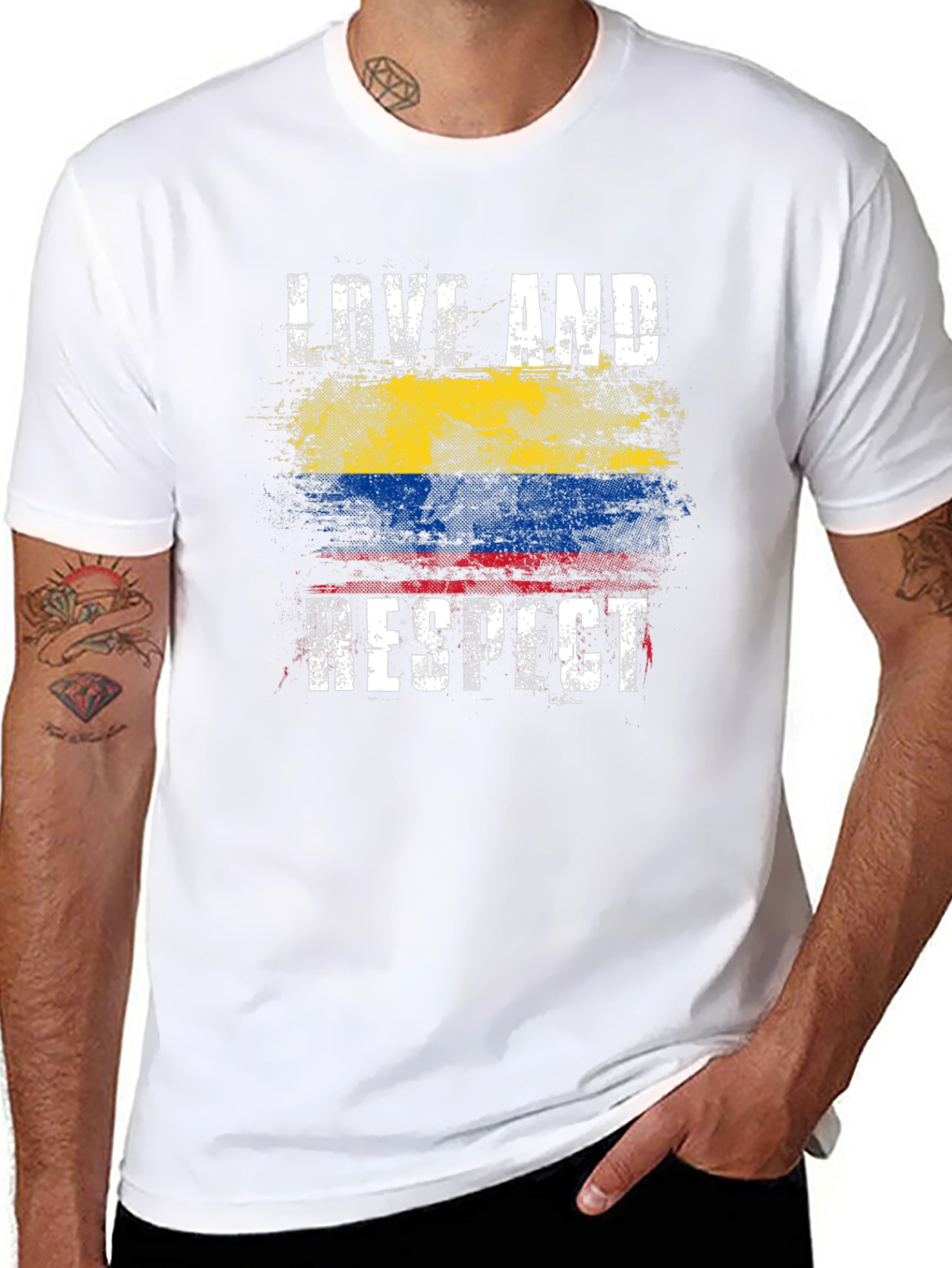 Love and Respect Colombia Flag T-Shirt