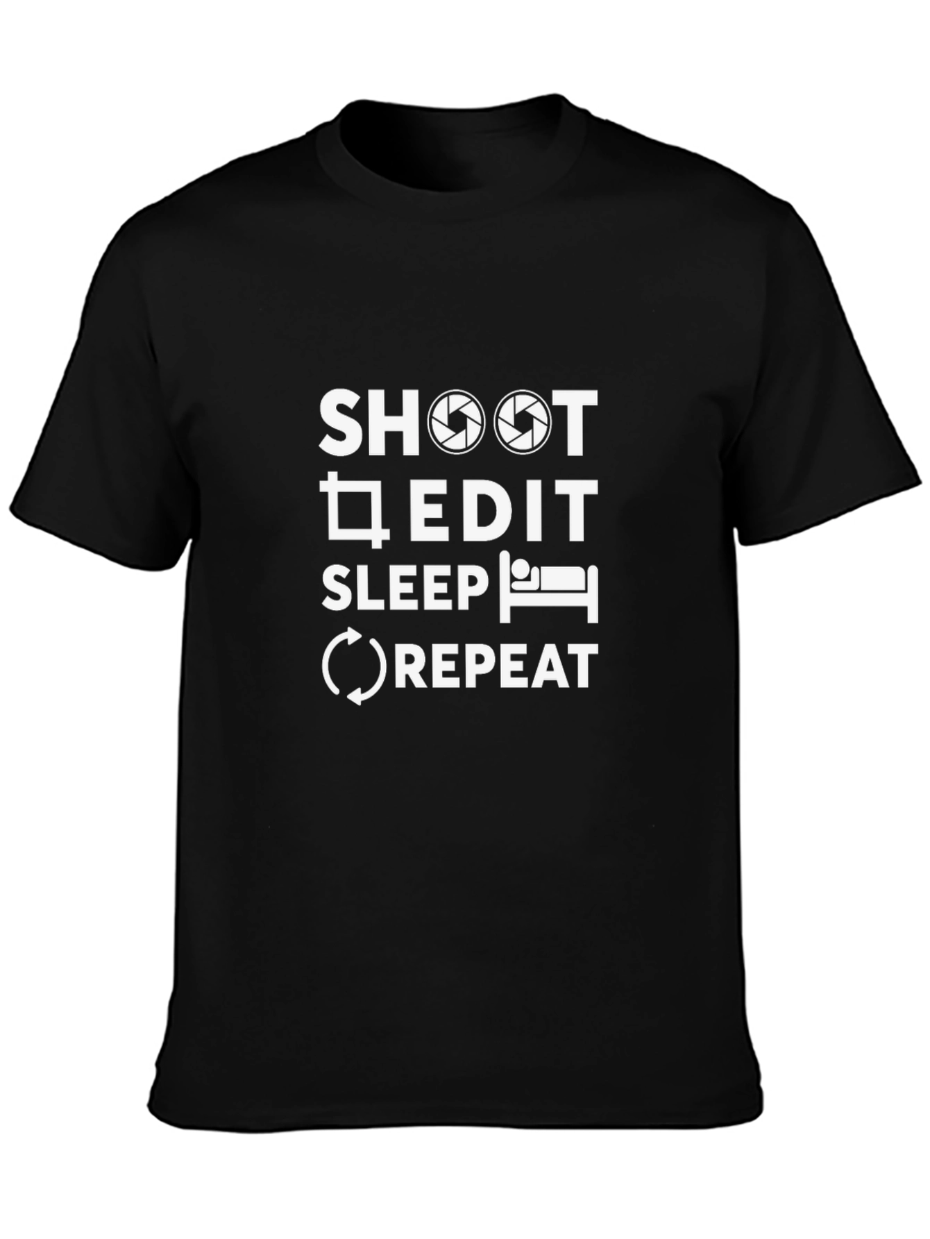Shoot Edit Sleep Repeat Graphic T-Shirt