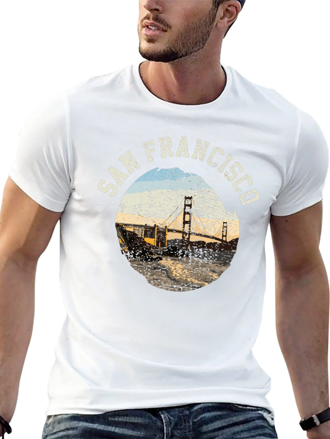 San Francisco Bridge Graphic Tee - Soft Black T-Shirt