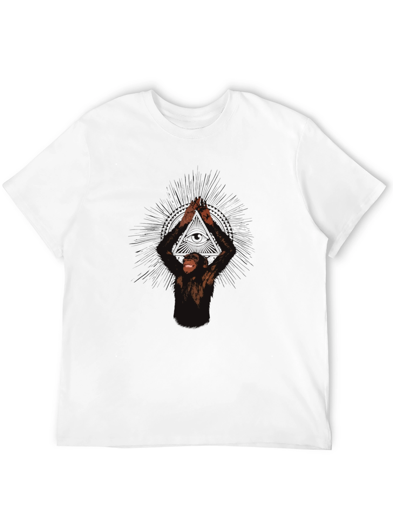 Chimpanzee Yoga Pose Graphic T-Shirt - Black