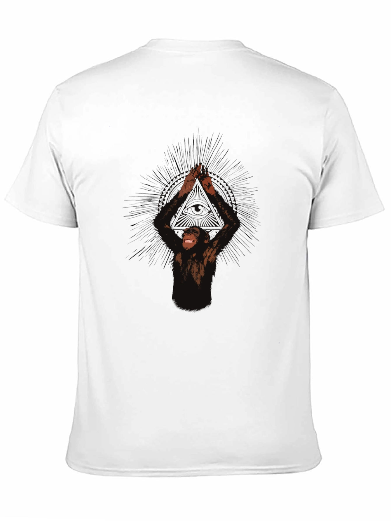 Chimpanzee Yoga Pose Graphic T-Shirt - Black