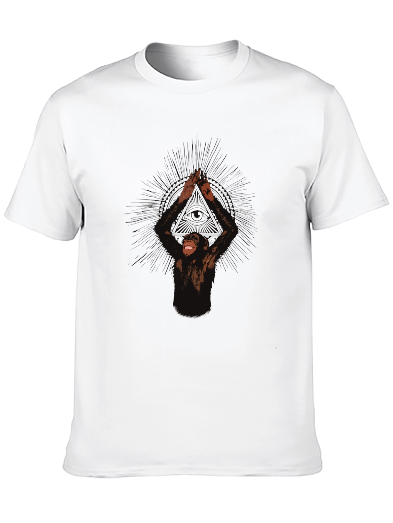 Chimpanzee Yoga Pose Graphic T-Shirt - Black
