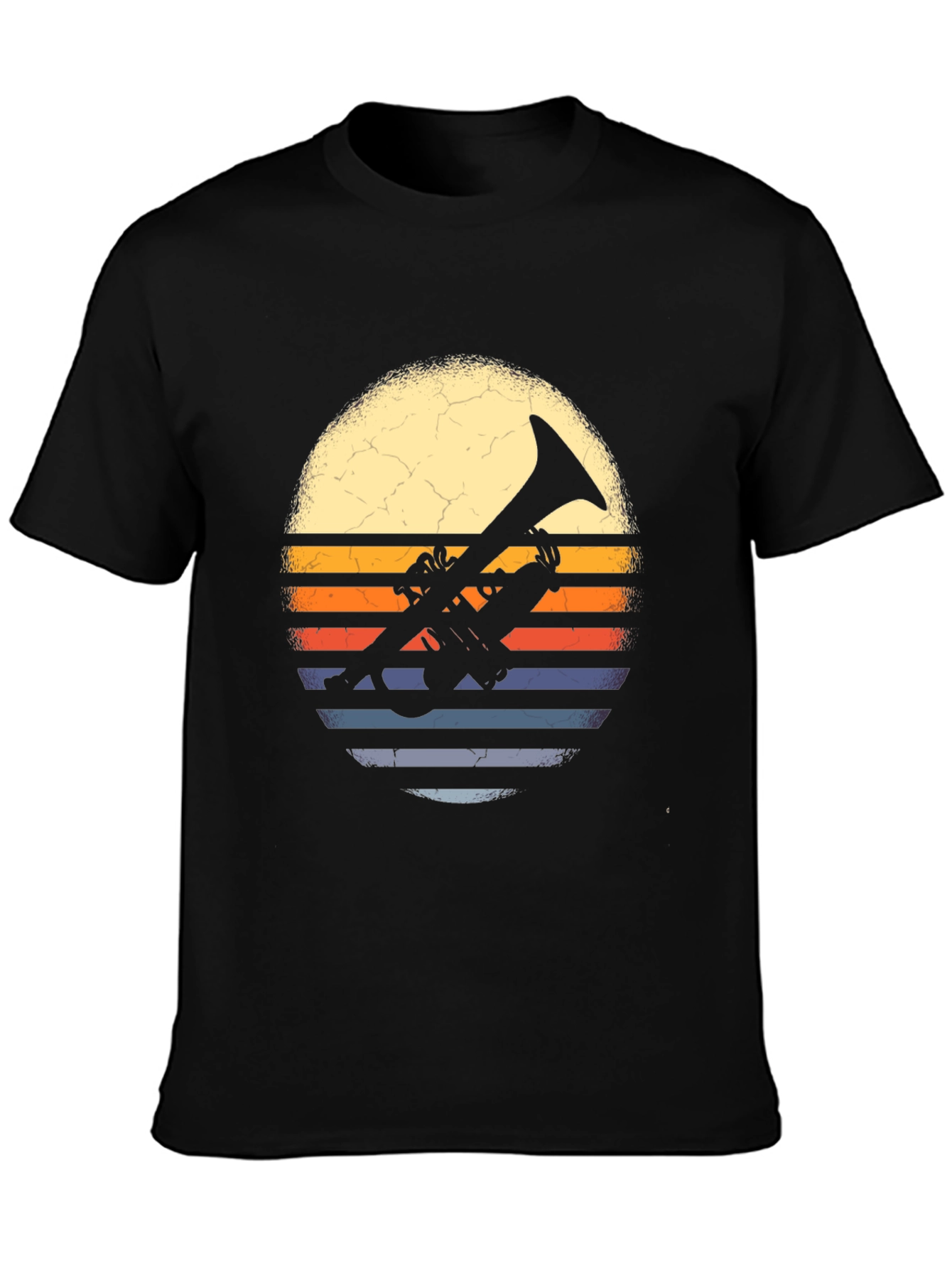 Retro Trumpet Sunset Graphic Tee - Music Lovers T-Shirt