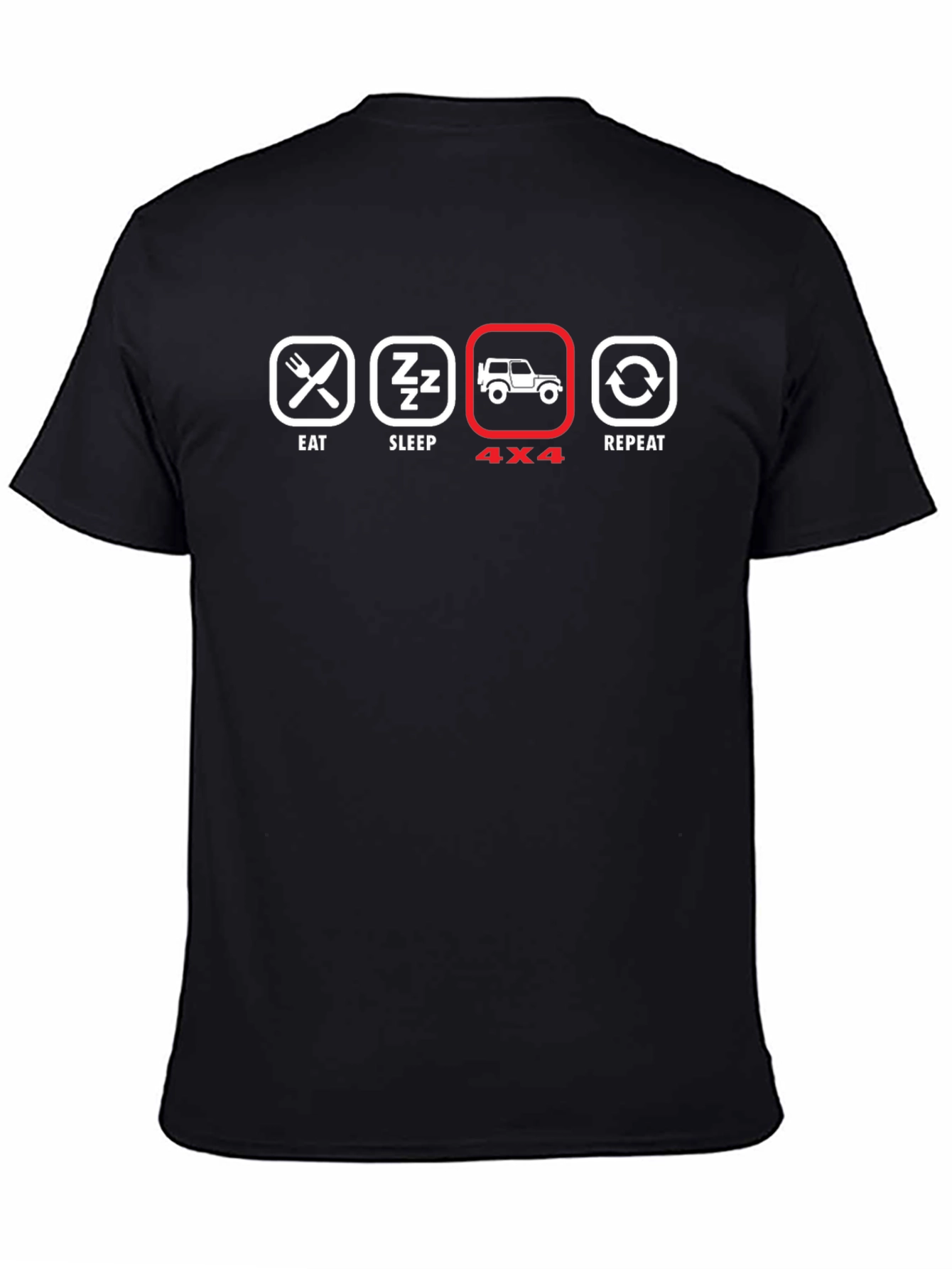 Eat Sleep 4x4 Repeat Black T-Shirt