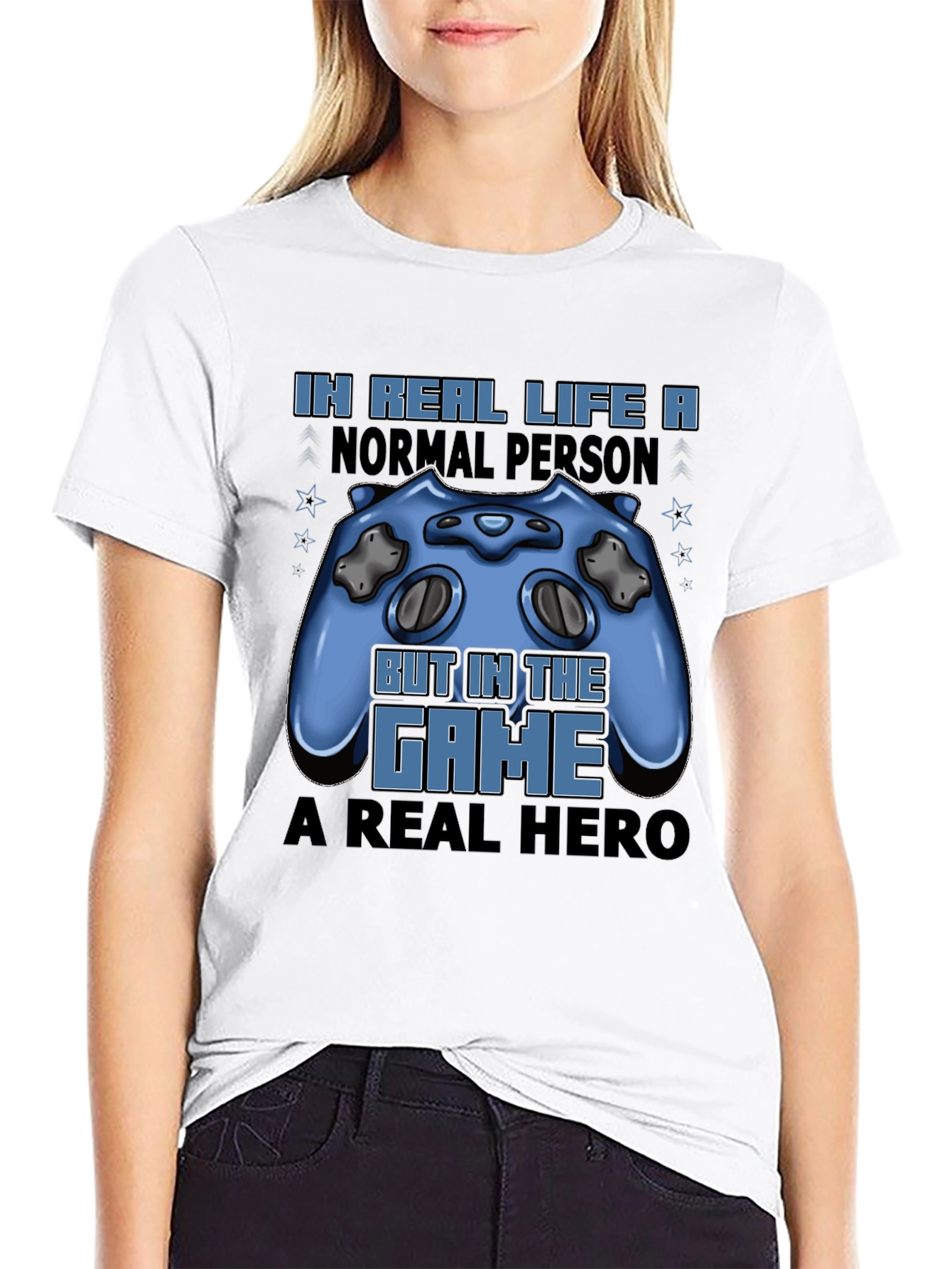 Gamer T-Shirt: Real Life vs. Game Hero