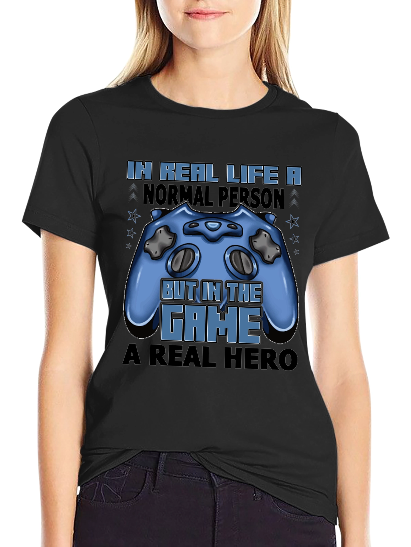 Gamer T-Shirt: Real Life vs. Game Hero