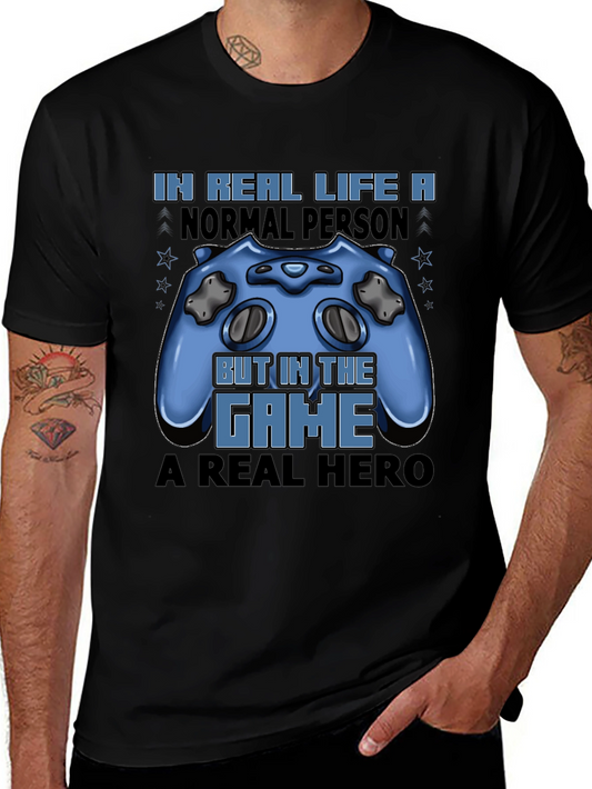 Gamer T-Shirt: Real Life vs. Game Hero