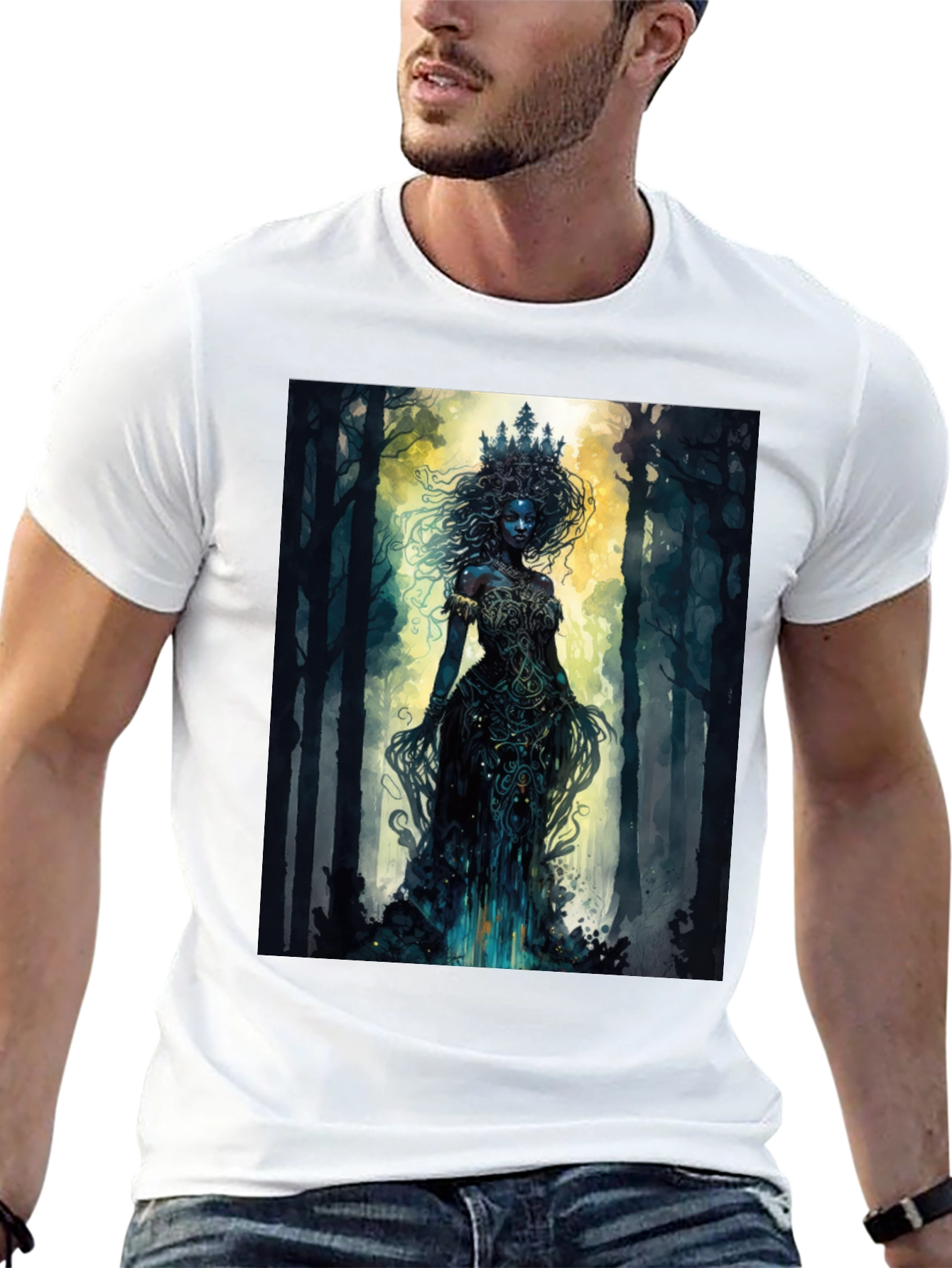 Mystic Forest Queen Graphic Tee - Black