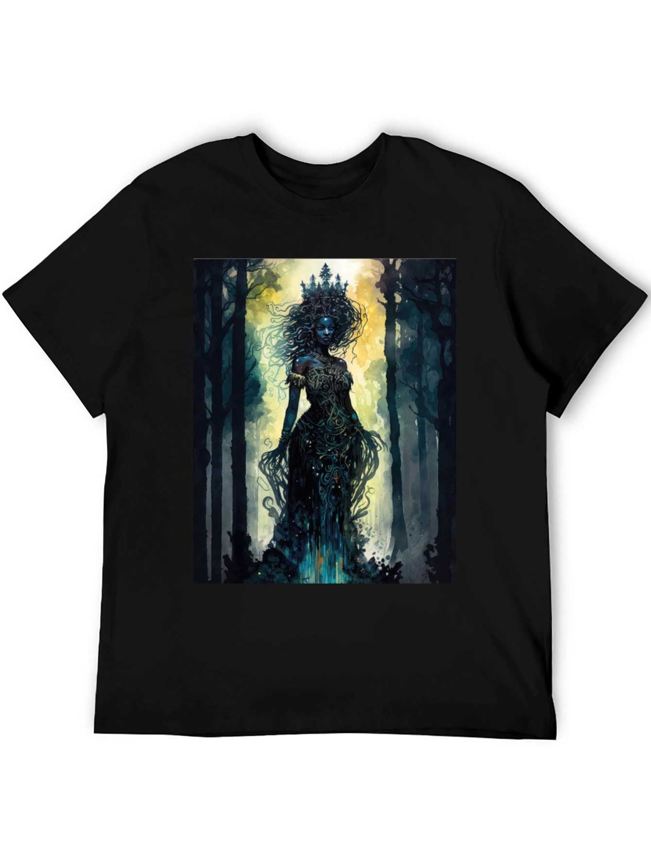 Mystic Forest Queen Graphic Tee - Black