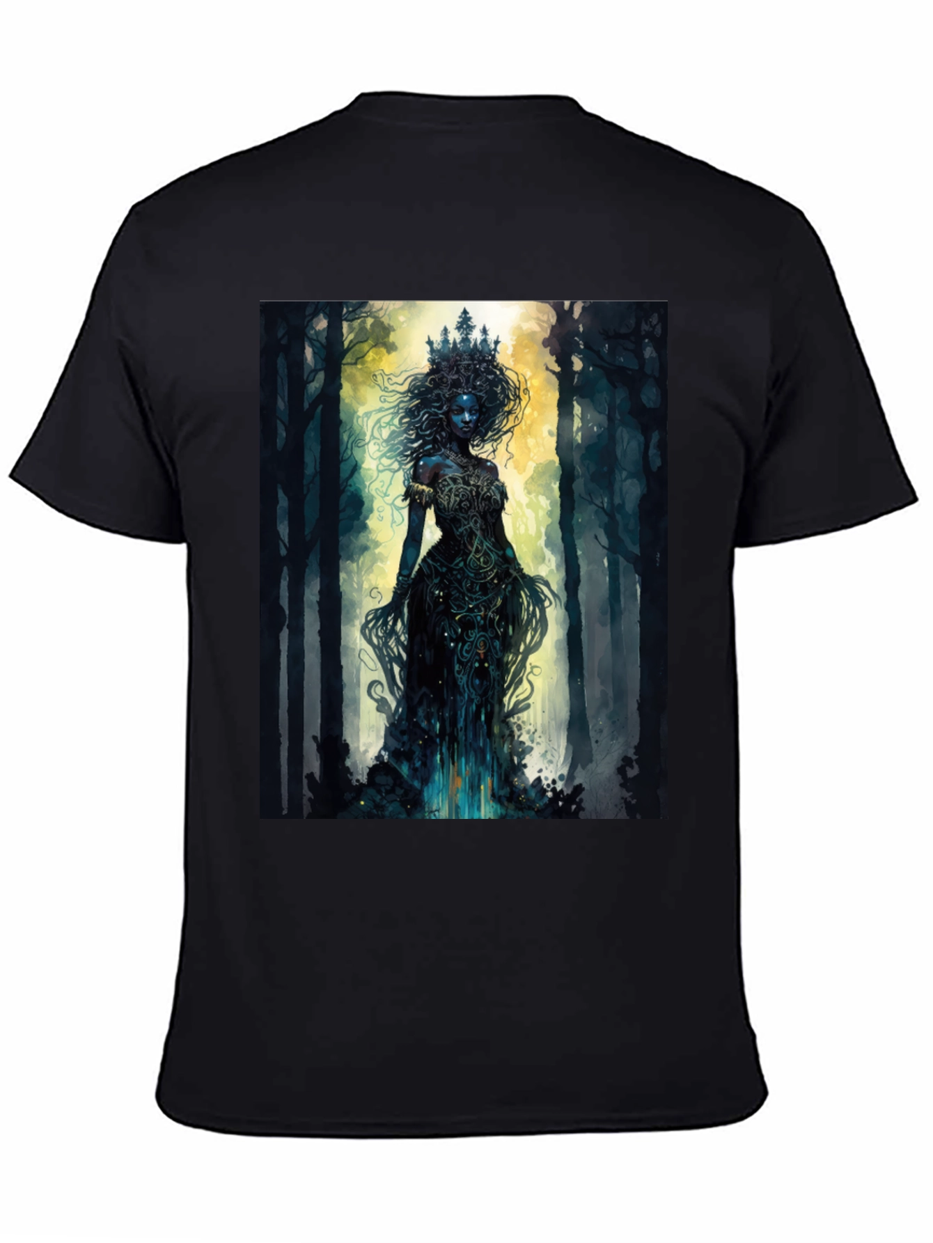 Mystic Forest Queen Graphic Tee - Black