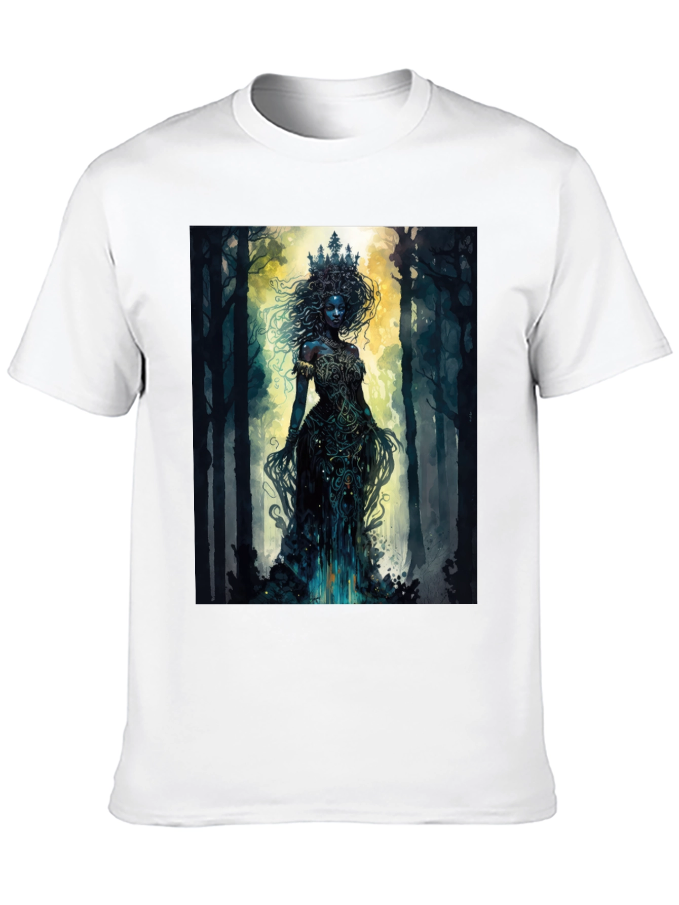 Mystic Forest Queen Graphic Tee - Black