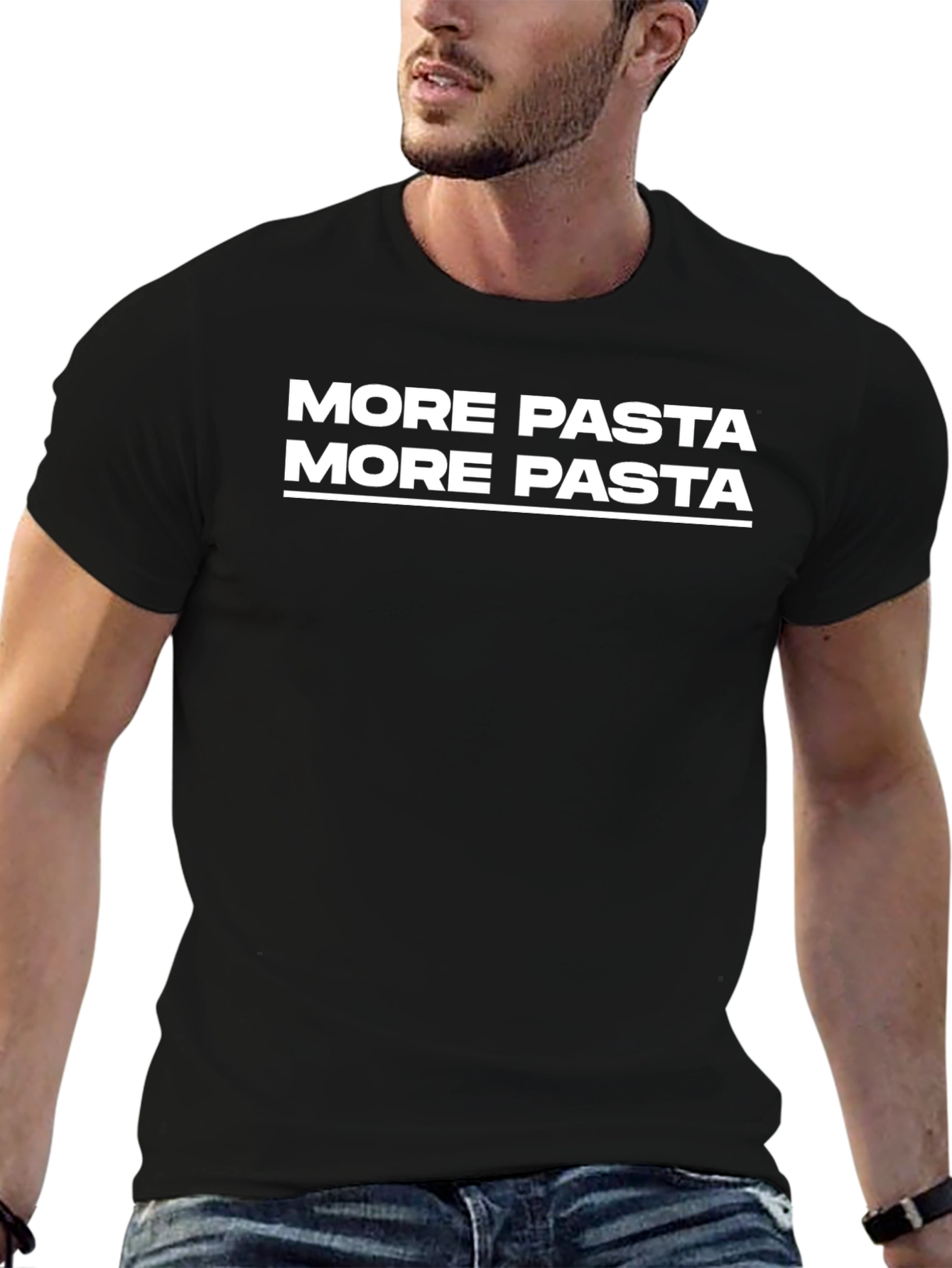 More Pasta Black Graphic Tee