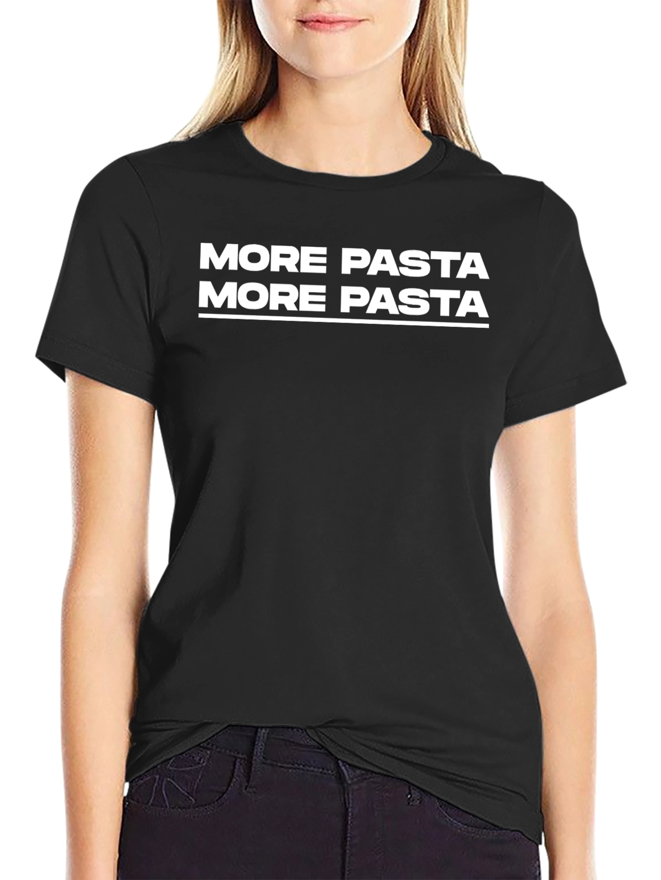 More Pasta Black Graphic Tee
