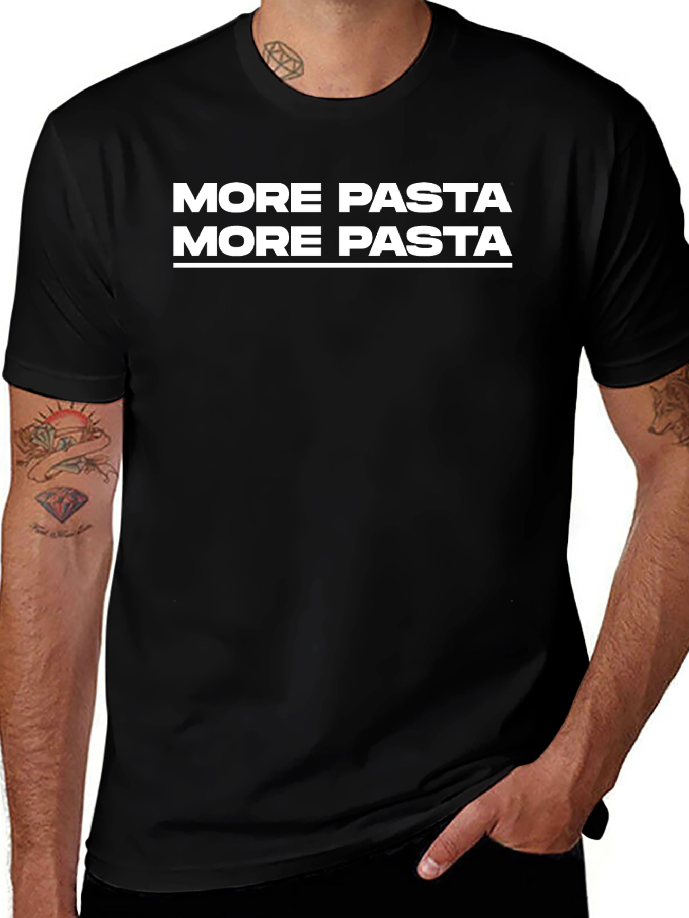 More Pasta Black Graphic Tee
