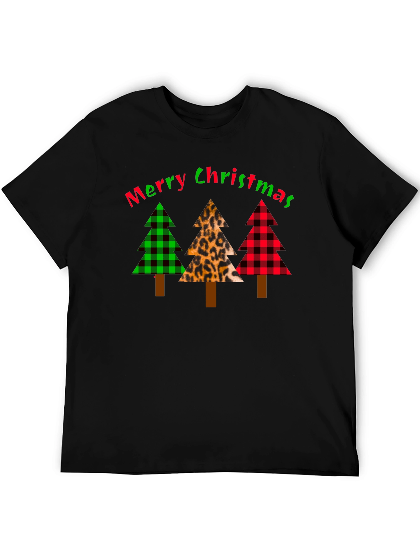 Merry Christmas Tree Pattern T-Shirt