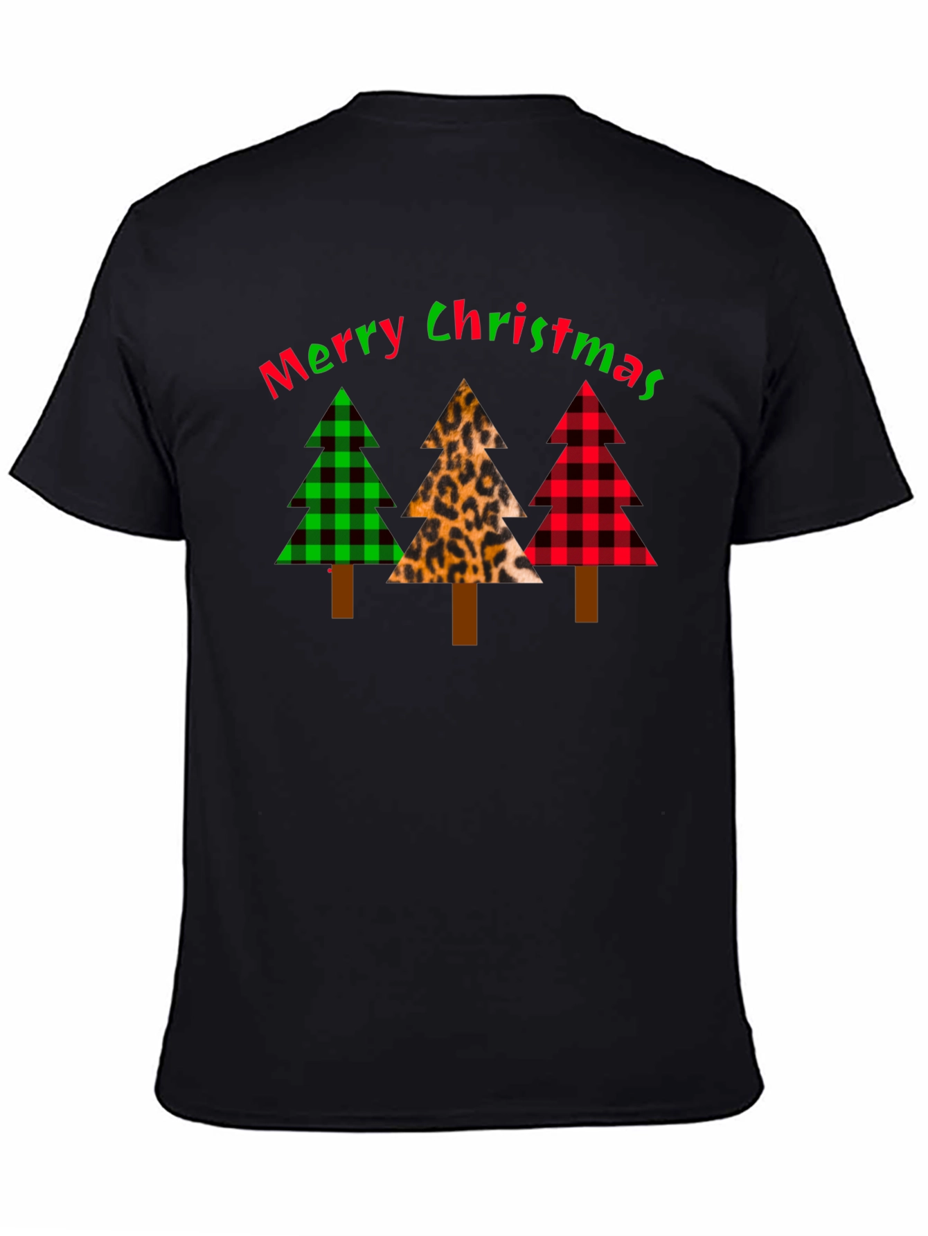 Merry Christmas Tree Pattern T-Shirt