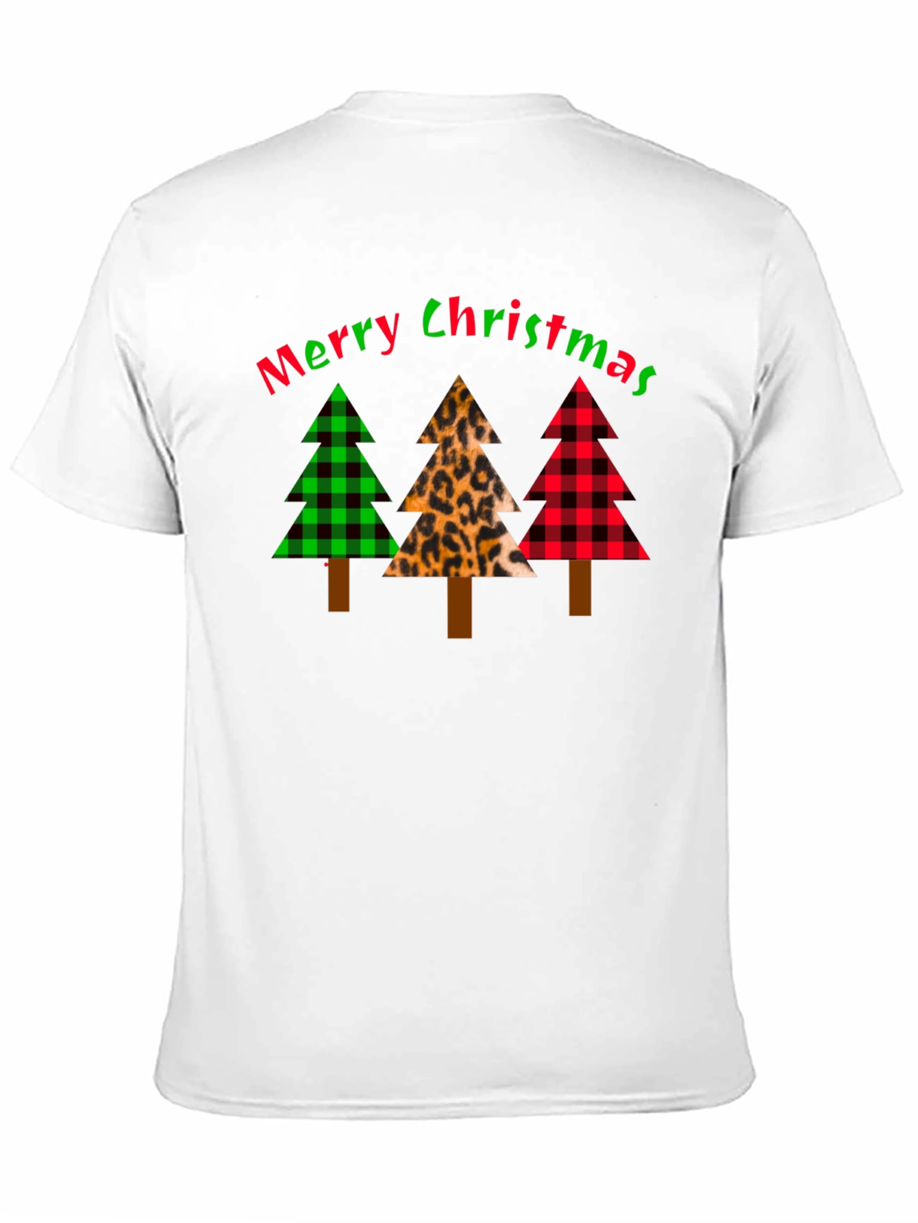 Merry Christmas Tree Pattern T-Shirt