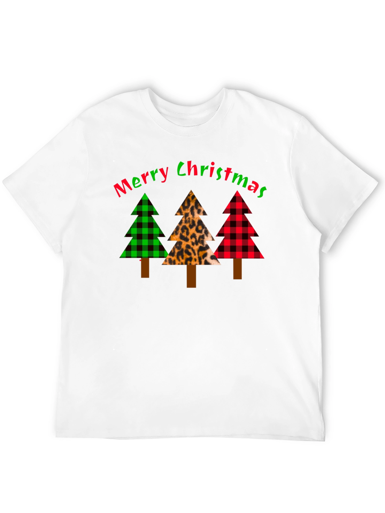 Merry Christmas Tree Pattern T-Shirt