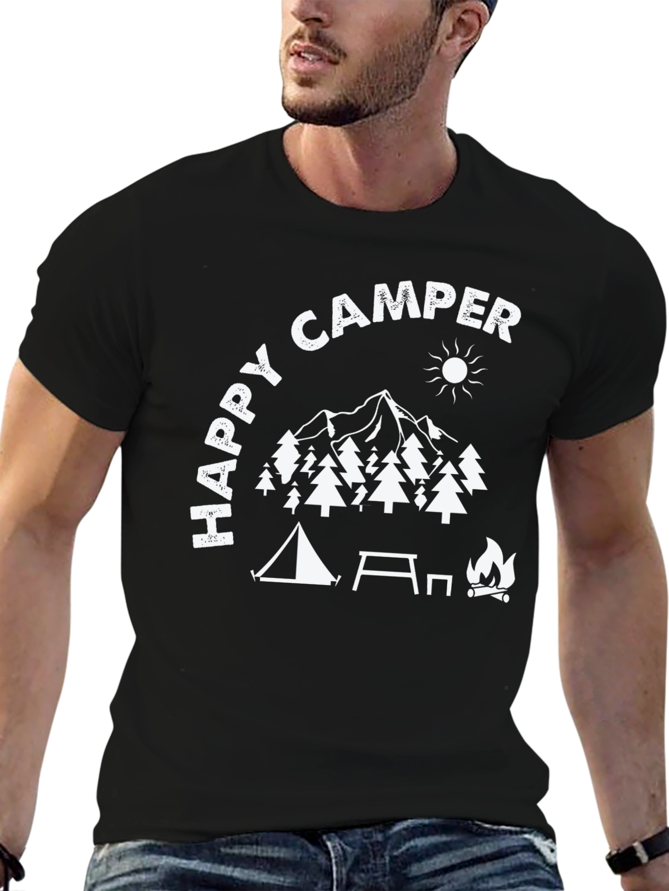 Happy Camper Graphic T-Shirt - Camping Adventure Tee