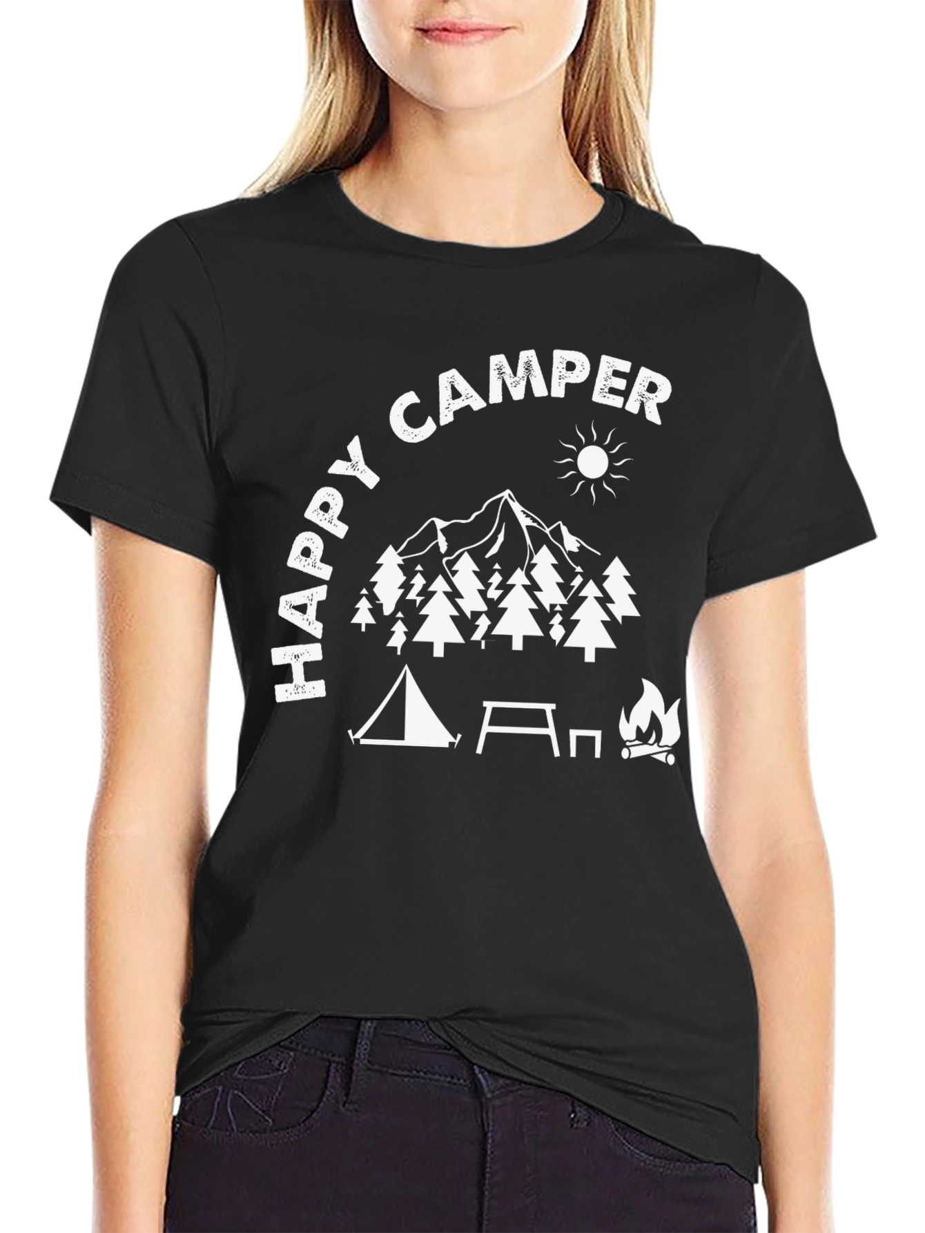 Happy Camper Graphic T-Shirt - Camping Adventure Tee