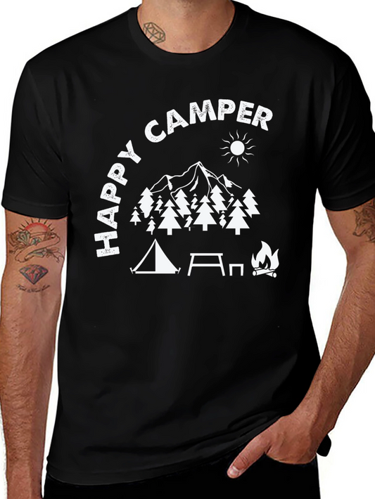 Happy Camper Graphic T-Shirt - Camping Adventure Tee