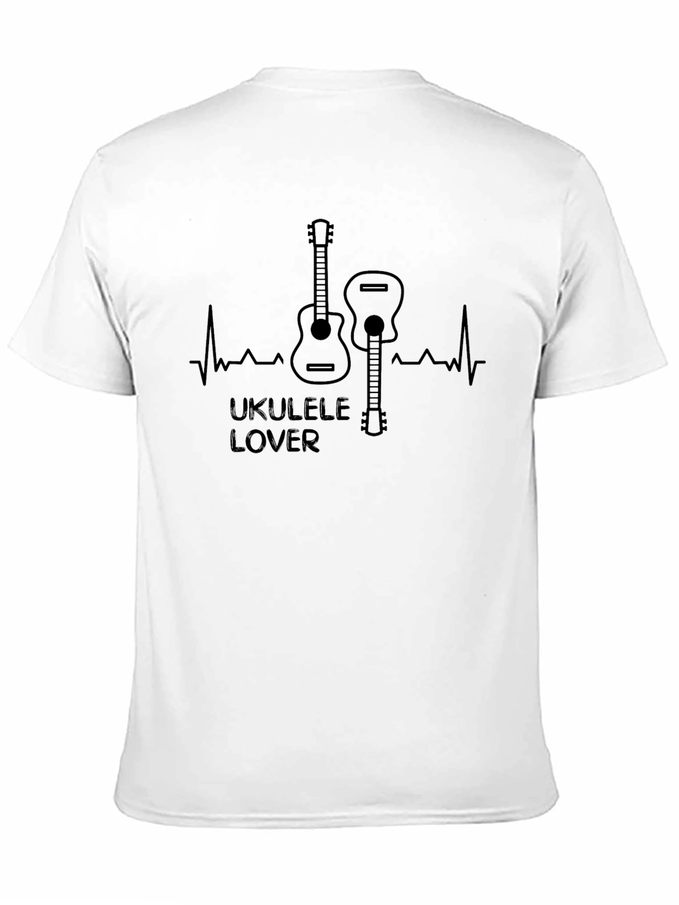 Ukulele Lover T-Shirt - Music Heartbeat Tee
