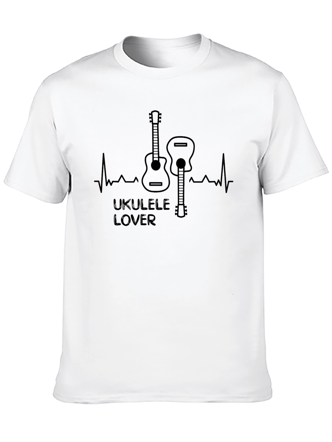 Ukulele Lover T-Shirt - Music Heartbeat Tee