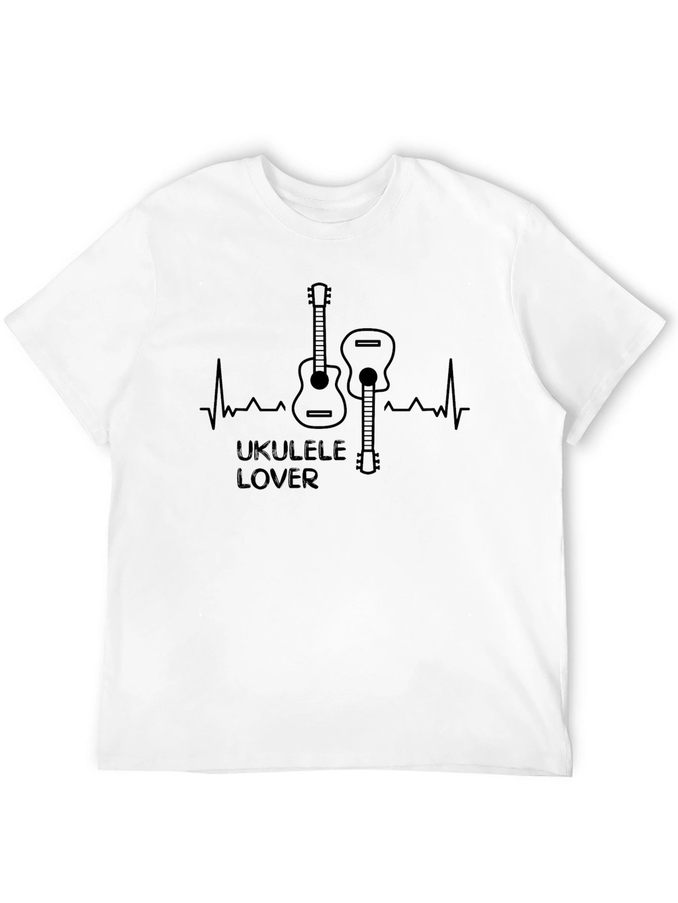 Ukulele Lover T-Shirt - Music Heartbeat Tee