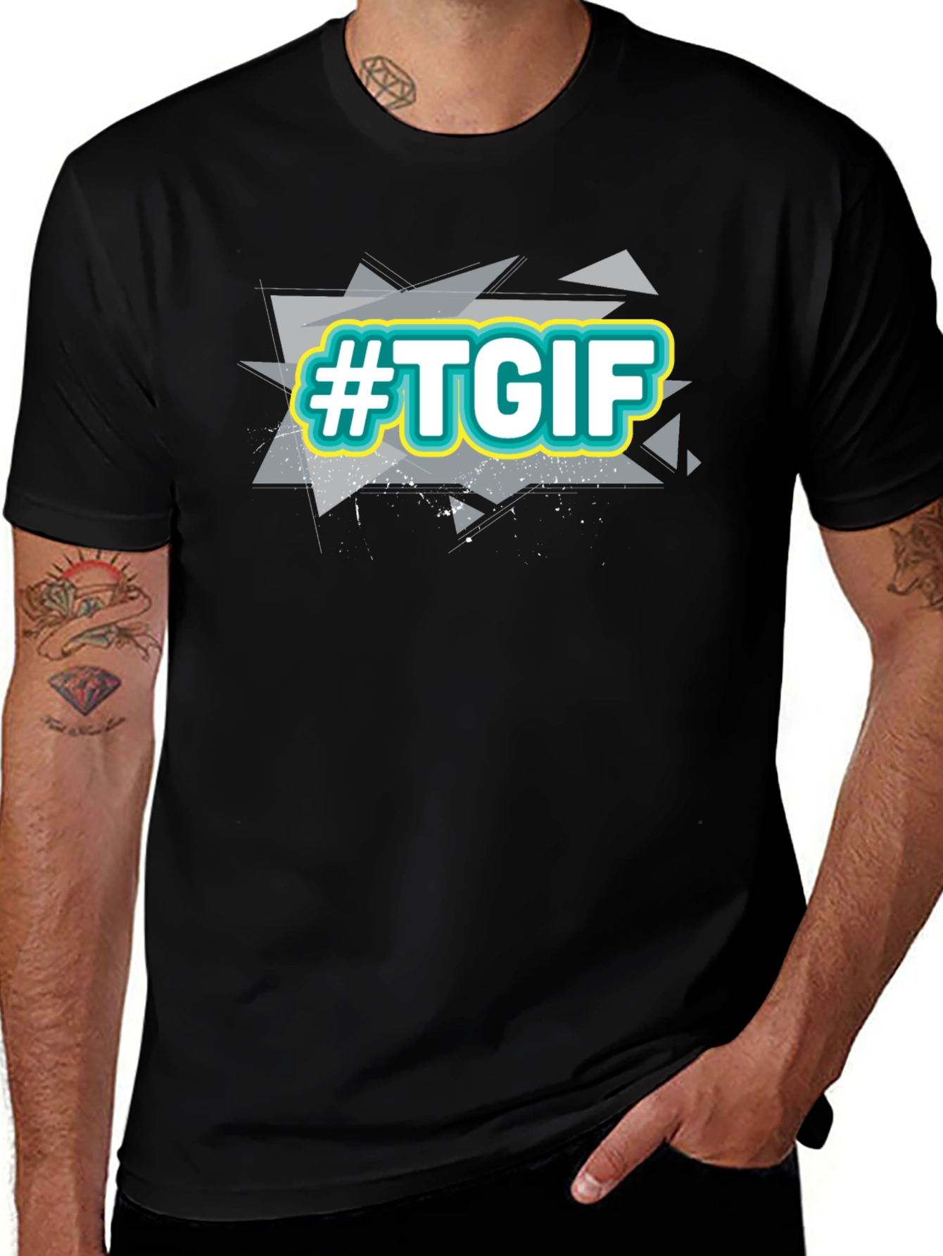 #TGIF Black Crew Neck T-Shirt