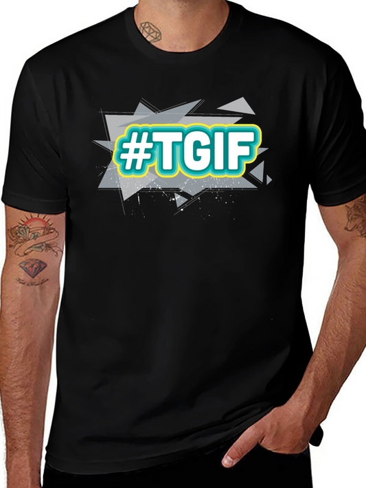 #TGIF Black Crew Neck T-Shirt