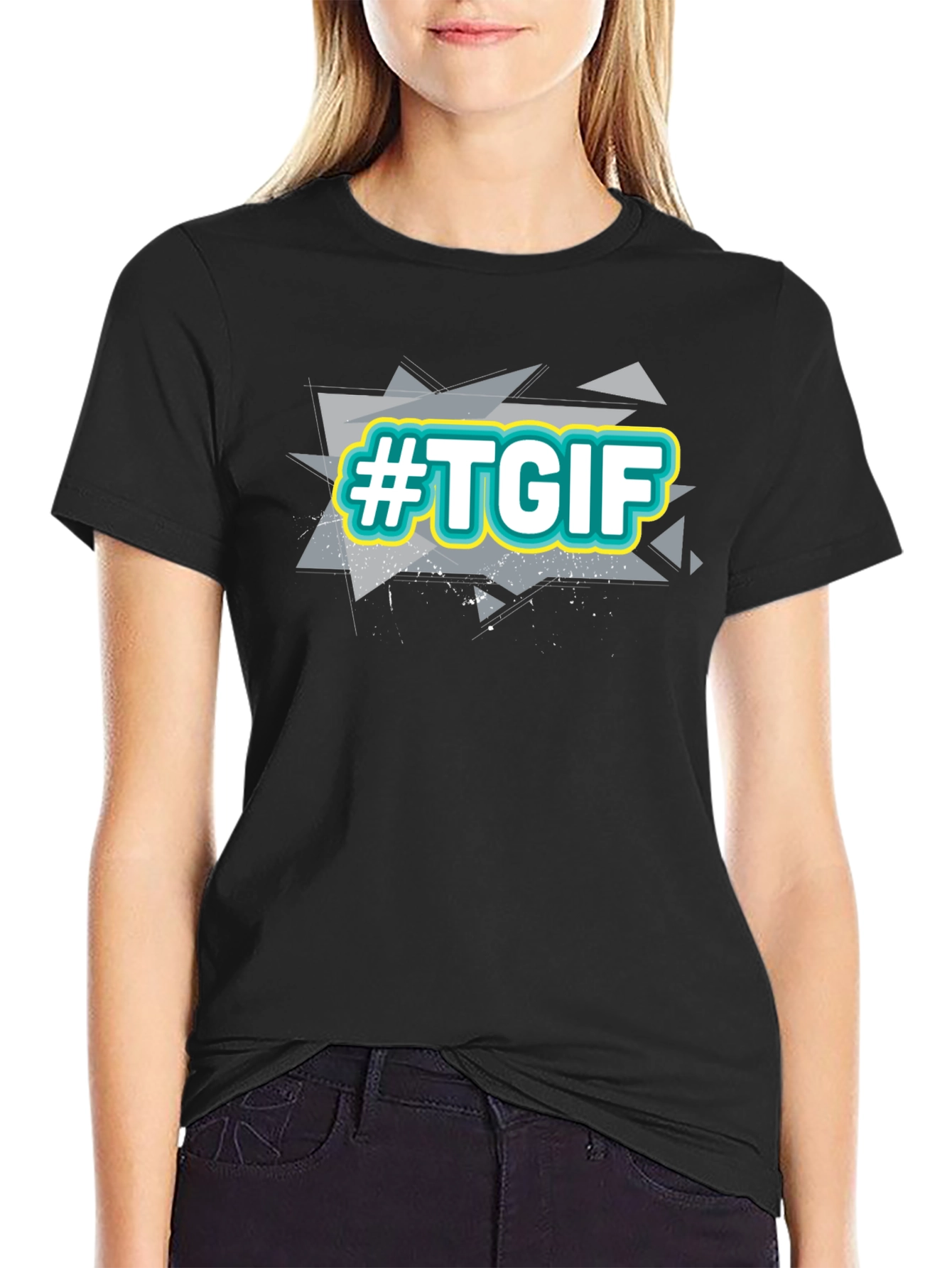 #TGIF Black Crew Neck T-Shirt