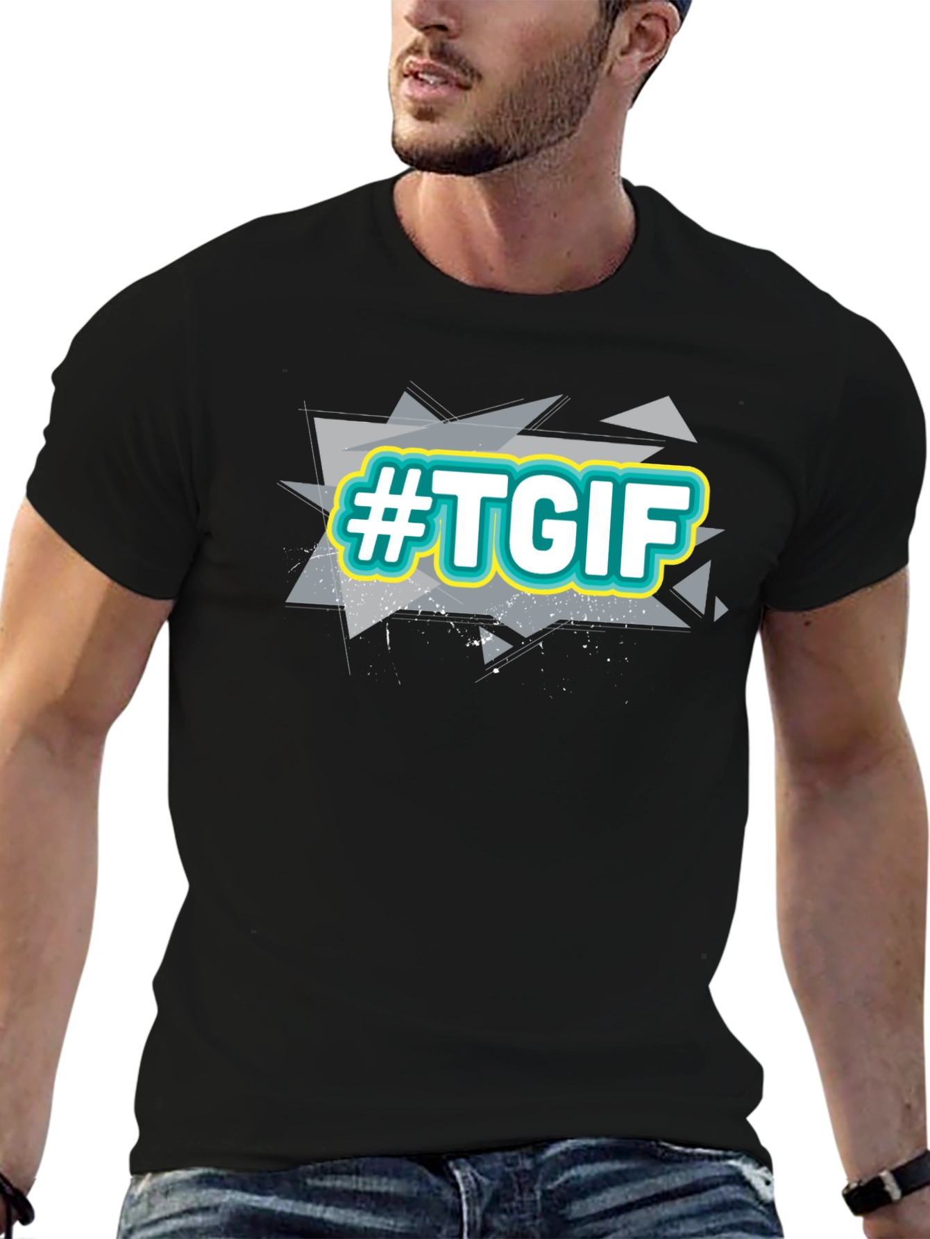 #TGIF Black Crew Neck T-Shirt