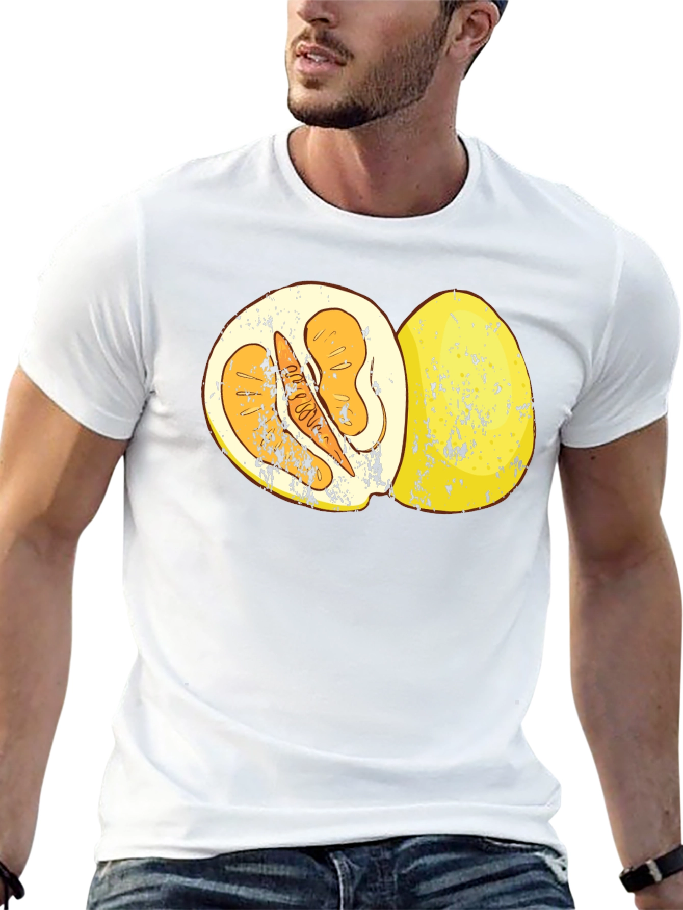 Pomelo Fruit Graphic T-Shirt - Black