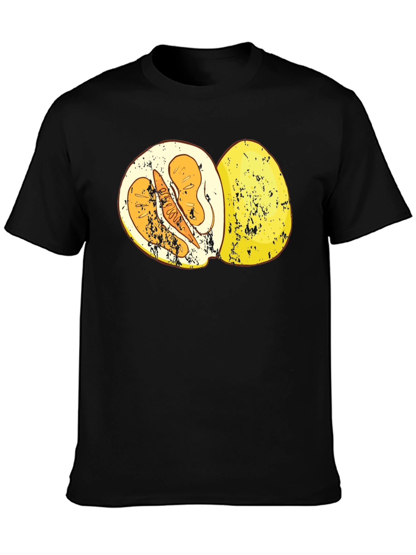 Pomelo Fruit Graphic T-Shirt - Black