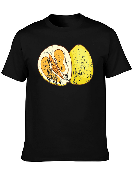 Pomelo Fruit Graphic T-Shirt - Black